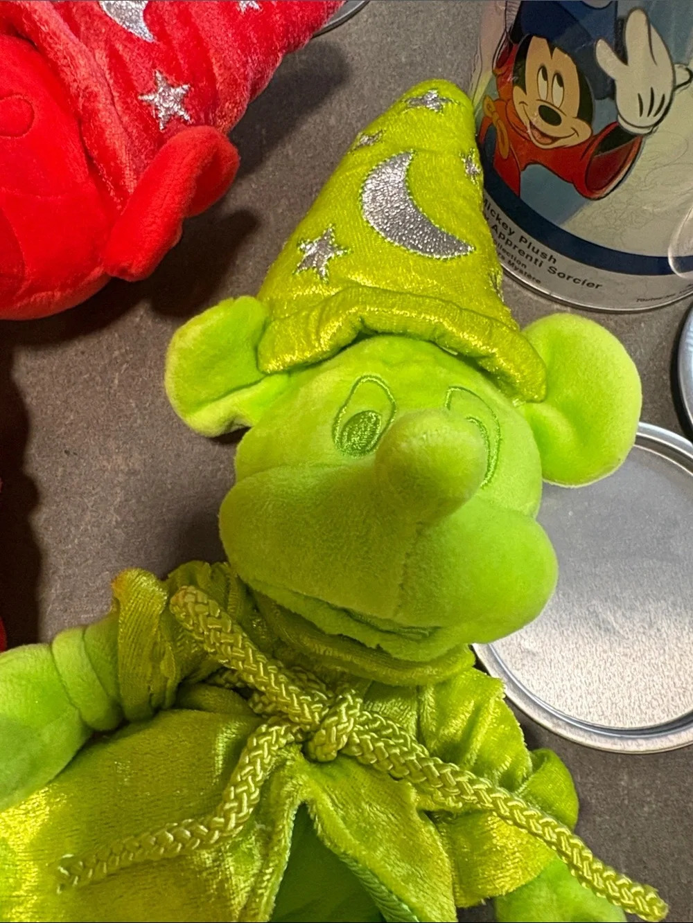 Disney Ink & Paint Sorcerer Mickey Plush - Red & Lime (set of both) one of each